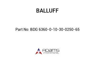 BDG 6360-0-10-30-0250-65									